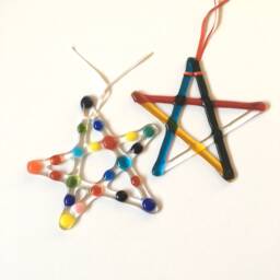 Fused Glass Star Decoration, Christmas Glass Star Cornish Fused - thumbnail 3