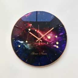 Aries Stars Constellation Wall Clock Glow in The Dark Celestial Hand Made Art - thumbnail 1
