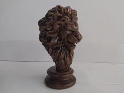 Lion Statue Of Wood, Painted, Wooden Finial, 1Pc, Home Wall Embellishments, Wood Wall Art Decor - thumbnail 1