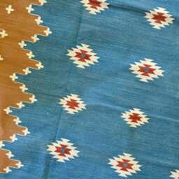 Big Sky Cotton Area Flat Weave Rug. Natural Vegetable Dyed. Indian Dhurrie, Kilim - thumbnail 3