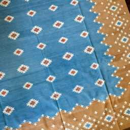 Big Sky Cotton Area Flat Weave Rug. Natural Vegetable Dyed. Indian Dhurrie, Kilim - thumbnail 4