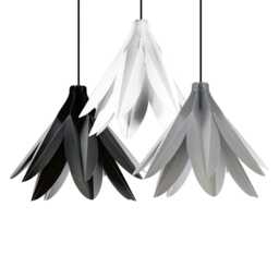 Lotus Flower Light Shade, Black Lampshade, Modern Pendant Lighting, Made in UK - thumbnail 2