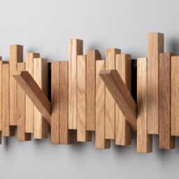 Oak Flip Hook Coat Rack Wall Mounted - Handmade in The UK - thumbnail 3