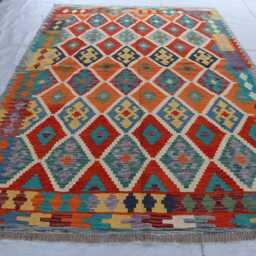 Chubi Kilim New Rug 6'0x8'1 Ft Afghan Flatweave Rug, Maimana Tribal Turkmen Oriental Rug, Vintage For Bedroom, Living Room Rug - thumbnail 2