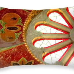 Throw Pillow Rose Window Santa Barbara Courhouse Printed On Cotton in 14x14 To 26x26 Or Oblong 20x14 Accent Home Decor Housewares - thumbnail 2