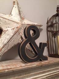 Wooden Ampersand Rustic Nursery Decor, Rockwell Font - 15cm - thumbnail 1