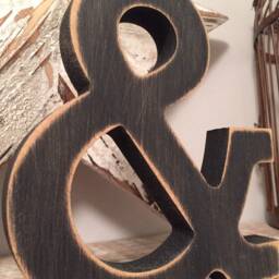 Wooden Ampersand Rustic Nursery Decor, Rockwell Font - 15cm - thumbnail 3