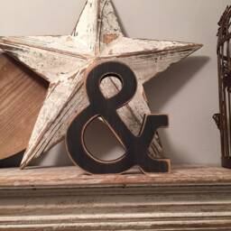 Wooden Ampersand Rustic Nursery Decor, Rockwell Font - 15cm - thumbnail 2