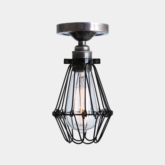 Apoch Industrial Cage Bare Bulb Flush Ceiling Light - image 1