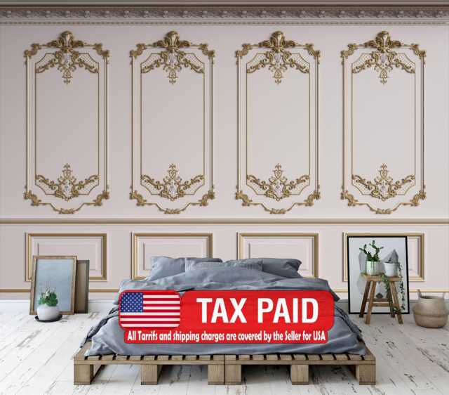 French Frame Ornament Decor, Retro Elegant Wallpaper Mural, Peel & Stick Decal - image 1