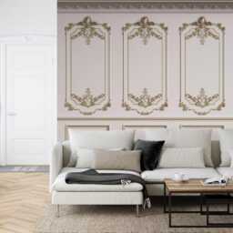 French Frame Ornament Decor, Retro Elegant Wallpaper Mural, Peel & Stick Decal - thumbnail 3