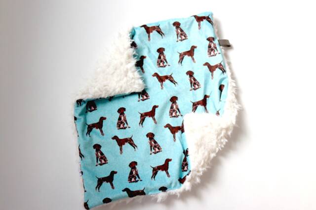 Dream Lovie. Security Blanket. Personalized Lovey. Faux Fur German Shorthair White. Mini Baby Minky Shower Gift - image 1