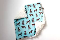 Dream Lovie. Security Blanket. Personalized Lovey. Faux Fur German Shorthair White. Mini Baby Minky Shower Gift - thumbnail 1