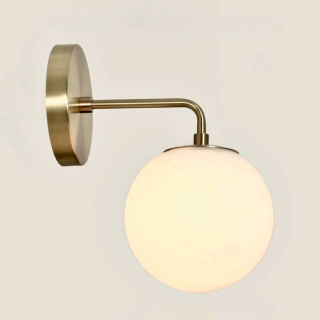 Handmade Brass Globe Wall Sconce, Modern Bathroom Light - image 1