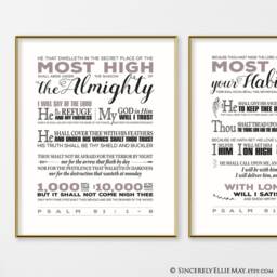Psalm 91 Scripture Signs Printables, Psalms Based On Bible Verses Kjv - Now As Christian Wall Art Poster, Great Gift 40323 - thumbnail 1