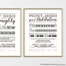 Psalm 91 Scripture Signs Printables, Psalms Based On Bible Verses Kjv - Now As Christian Wall Art Poster, Great Gift 40323 - thumbnail 2