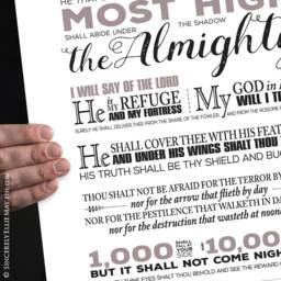 Psalm 91 Scripture Signs Printables, Psalms Based On Bible Verses Kjv - Now As Christian Wall Art Poster, Great Gift 40323 - thumbnail 3