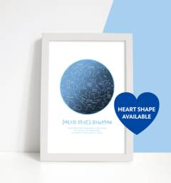 Personalised The Stars in The Sky Day You Were Born Baby Boy Print Gift - thumbnail 1