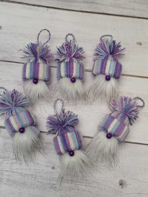 Mini Gnome Decoration, Christmas Gonk Ornament For Tree, Gnome, Gonk, Gift Box - Purple Nose - image 1