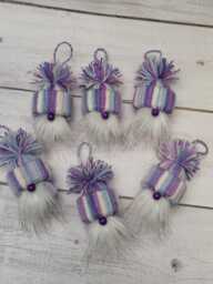 Mini Gnome Decoration, Christmas Gonk Ornament For Tree, Gnome, Gonk, Gift Box - Purple Nose