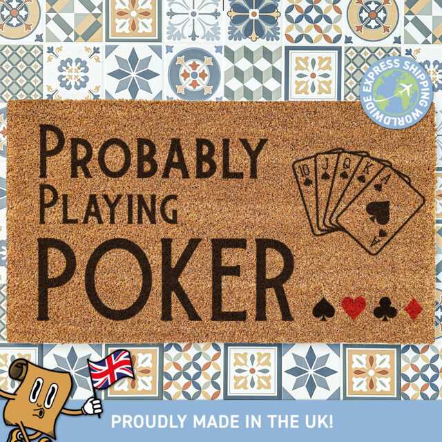 Probably Playing Poker Doormat, Player, Ace Of Spades, Custom Gambling Gift For Him, Card Game Doormat - image 1
