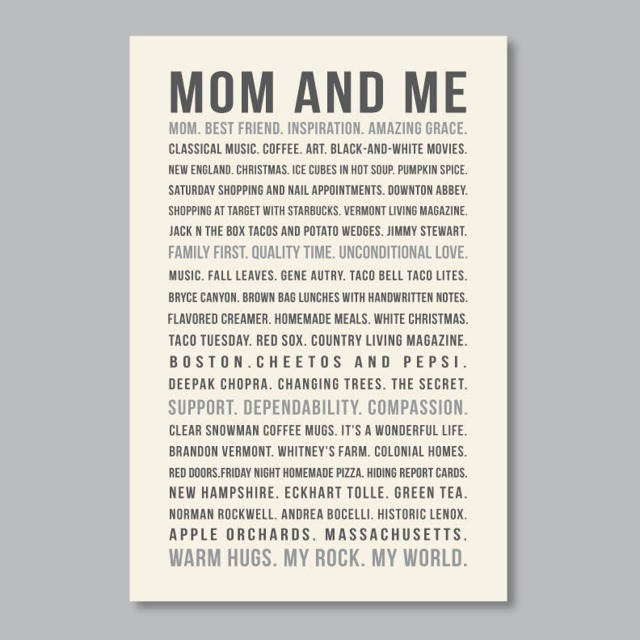 Personalized Christmas Gift For Mom, Birthday Mother, Favorite Mom Memories, Subway Art Print, Mothers Day - image 1