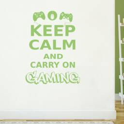 Keep Calm & Carry On Gaming Wall Sticker, Gaming Art, Gamer Decal, Decor, Art - thumbnail 3