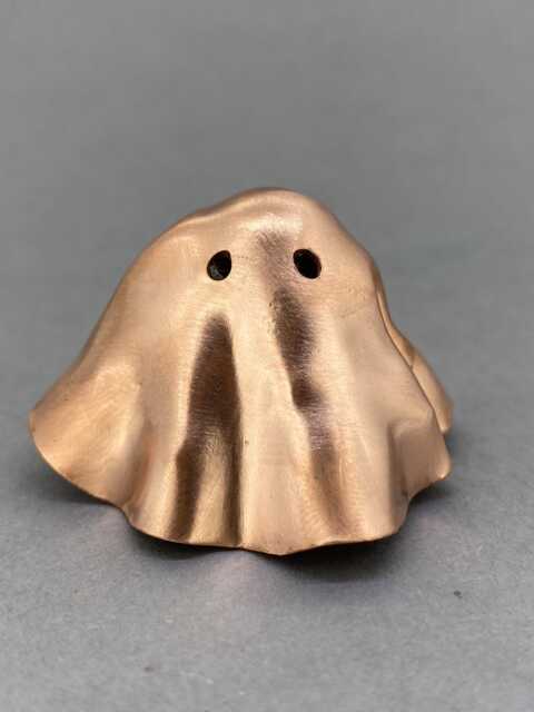 Handmade Copper Ghost Figurine Recycled Metal Art - image 1