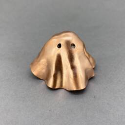 Handmade Copper Ghost Figurine Recycled Metal Art - thumbnail 2