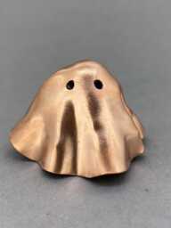 Handmade Copper Ghost Figurine Recycled Metal Art - thumbnail 1