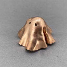 Handmade Copper Ghost Figurine Recycled Metal Art - thumbnail 3