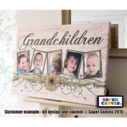Grandchildren Family Portrait Picture Frame Photo Framed Canvas Print Grandparent Grandad Nana Grandma Grandpa Birthday Christmas Gift - thumbnail 3
