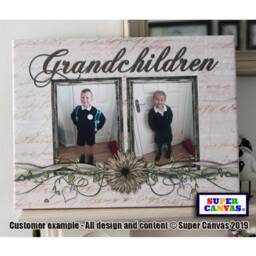 Grandchildren Family Portrait Picture Frame Photo Framed Canvas Print Grandparent Grandad Nana Grandma Grandpa Birthday Christmas Gift - thumbnail 4
