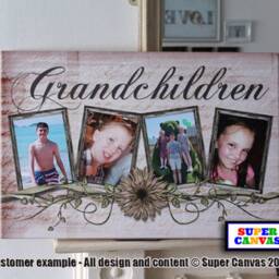 Grandchildren Family Portrait Picture Frame Photo Framed Canvas Print Grandparent Grandad Nana Grandma Grandpa Birthday Christmas Gift - thumbnail 2