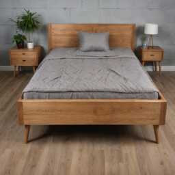 Solid Oak Bed Frame & Headboard, 100% Natural Live Edge, Avail Sizes For Twin(Single/Twin Xl/Full(Double/Queen/King/California King - thumbnail 2