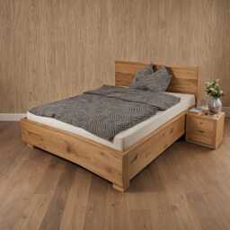Solid Oak Bed Frame & Headboard, 100% Natural Live Edge, Avail Sizes For Twin(Single/Twin Xl/Full(Double/Queen/King/California King - thumbnail 3