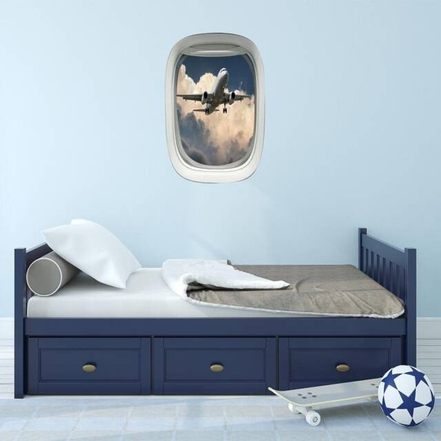 Aviation Gifts, Airplane Window Decal, Sky View Mural Wall Art - Vwaq A01 - image 1