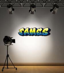 Personalised Graffiti Name Decal Yellow Green Blue Full Colour Kids Wall Sticker Teenager Bedroom - thumbnail 1