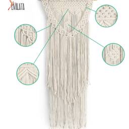 Boho Macrame Wall Hanging, Woven Cotton Tapestry, Nursery Decor - thumbnail 2