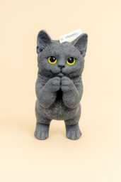 Praying Cat Candle Handcrafted Soy Wax Kitty Candle - thumbnail 1