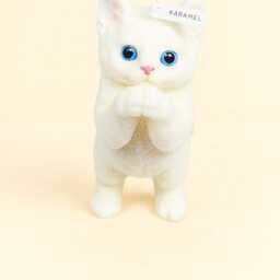 Praying Cat Candle Handcrafted Soy Wax Kitty Candle - thumbnail 3