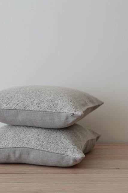 Linen Knit Pillow Case Natural Gray Cover Knitted Cushion Decorative Throw - image 1