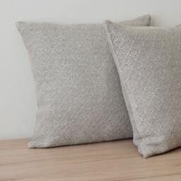 Linen Knit Pillow Case Natural Gray Cover Knitted Cushion Decorative Throw - thumbnail 2