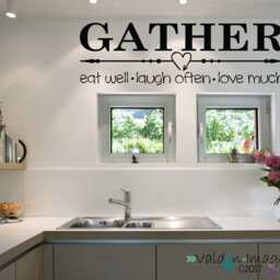 Gather Quote Country Kitchen Wall Decal, Farmhouse Gift Ideas, Dinning Room Rustic Decor, Quotes - thumbnail 3