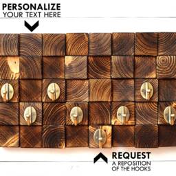Personalized Wood Mosaic Key Holder Entryway Organizer, Valentine's Day Gift - thumbnail 3