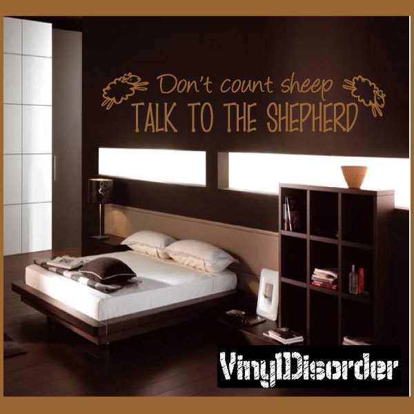 Don't Count Sheep Talk To The Shepherd - Vinyl Wall Decal Quotes Sticker R019Et - image 1