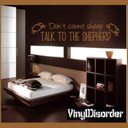Don't Count Sheep Talk To The Shepherd - Vinyl Wall Decal Quotes Sticker R019Et - thumbnail 1