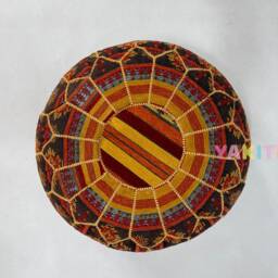 Yakiti - Moroccan Casual Pouf, Bohemian Poufs & Ottomans, Chair Pouf Boho, Footstool Cover, Leather Tissue, New Design - thumbnail 3