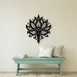Lotus Flower Metal Wall Art, Mandala Zen Decor - thumbnail 3