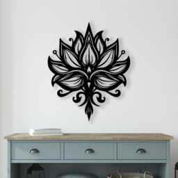Lotus Flower Metal Wall Art, Mandala Zen Decor - thumbnail 2